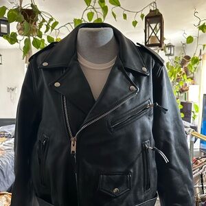 Selby Black Leather Biker Jacket The Alley